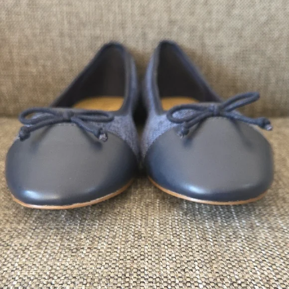 J. Crew Women's Navy Textured Flats - Picture 7 of 8